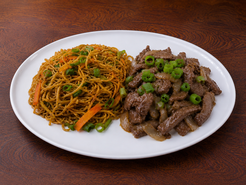 Boeuf aux oignons + Accompagnement