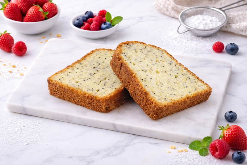 Tranche cake citron pavot