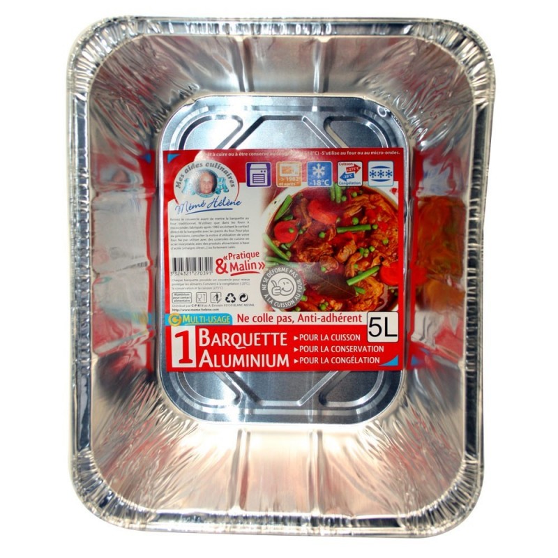 5 barquettes aluminium 5,5 L