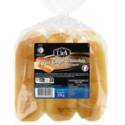 6 pains hot-dog briochés Liel 270 g